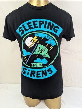 Sleeping With Sirens Vintage Black Graphic Band Tee Smal